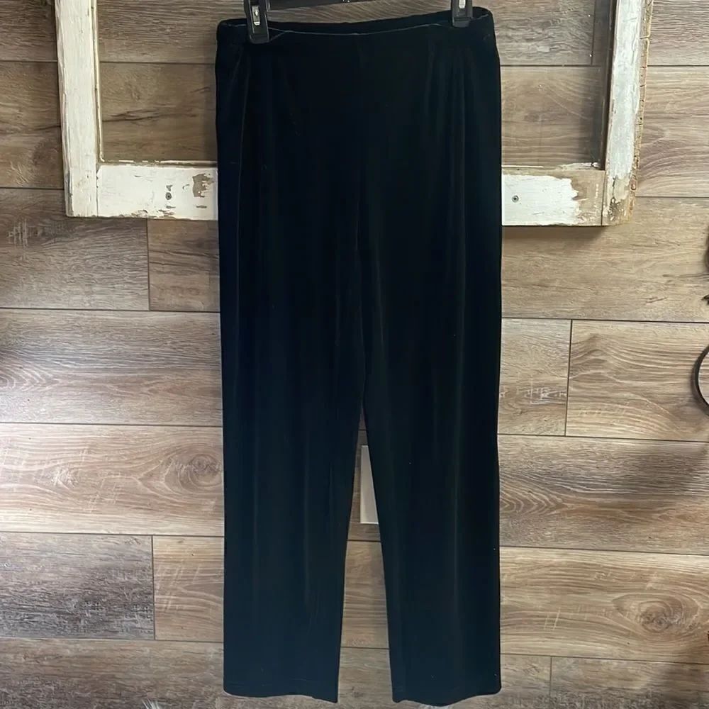 Ladies Black Velvet Pants, Size Small, Black